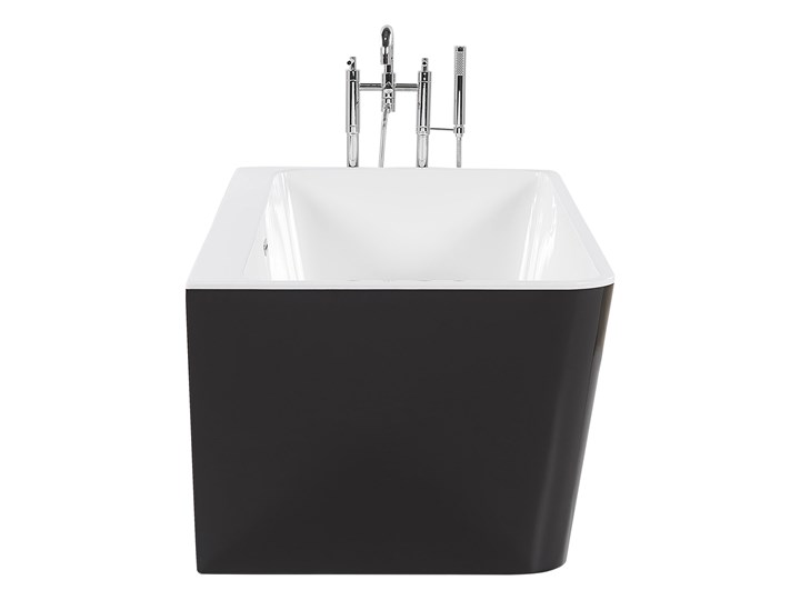 Wanna czarna akrylowa 170 x 80 cm system przelewowy prostokątna minimalistyczny design Symetryczne Kolor Czarny