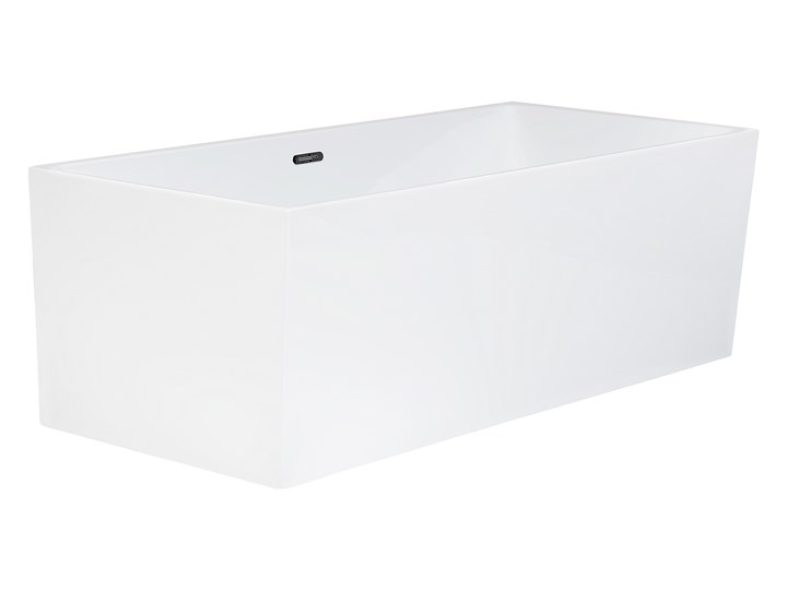 Wanna wolnostojąca biała akrylowa 170 x 81 cm system przelewowy prostokątna współczesna Długość 170 cm Symetryczne Wolnostojące Kolor Biały