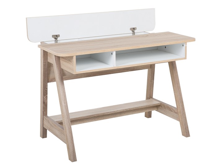 Biurko jasne drewno 110 x 60 x 75 cm styl skandynawski Pomieszczenie Biuro Płyta MDF Głębokość 60 cm Szerokość 110 cm Biurko konsola Kategoria Biurka