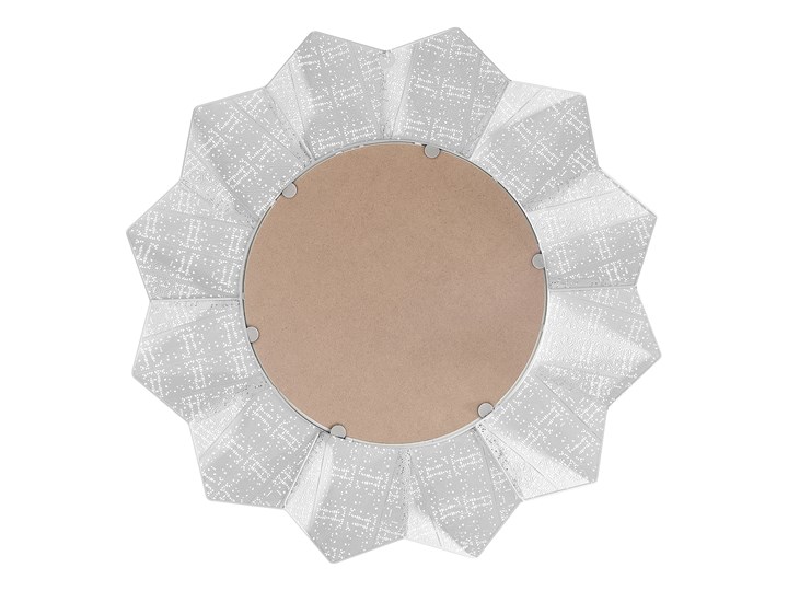 Lustro ścienne wiszące biało-miedziane 72 cm geometryczne słońce gwiazda Okrągłe Styl Nowoczesny Lustro z ramą Pomieszczenie Salon