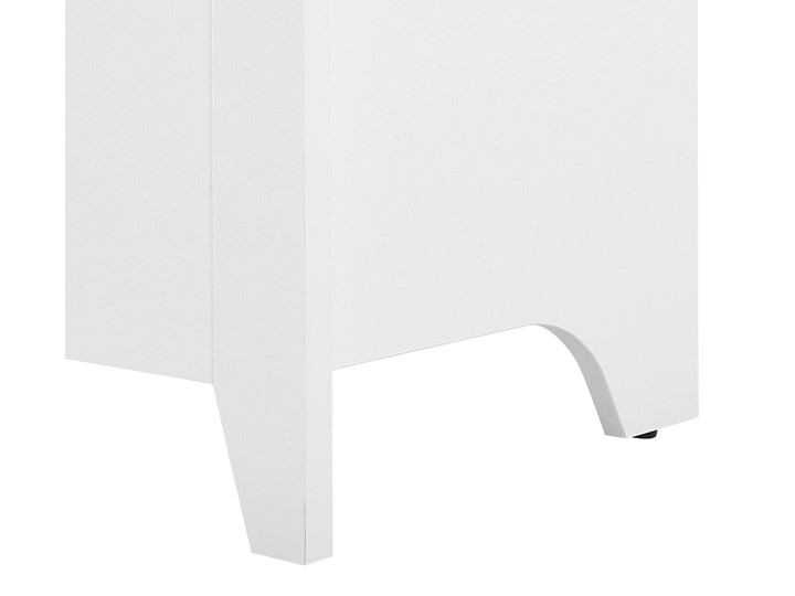 Komoda jasne drewno biała płyta pilśniowa skandynawski design 3 szuflady dwudrzwiowa przechowywanie do salonu Kolor Biały Płyta MDF Z szafkami Styl Minimalistyczny
