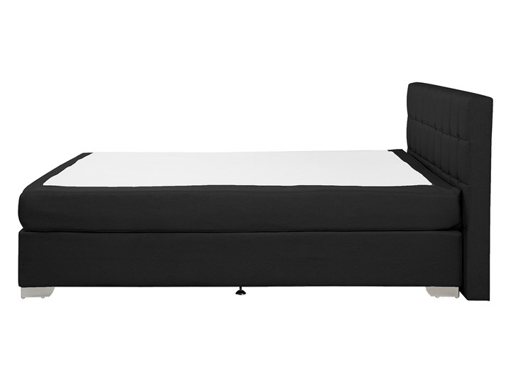 Łóżko kontynentalne czarne tapicerowane 180 x 200 cm dwuosobowe z materacem i pikowanym zagłówkiem Łóżko tapicerowane Kategoria Łóżka do sypialni Rozmiar materaca 180x200 cm