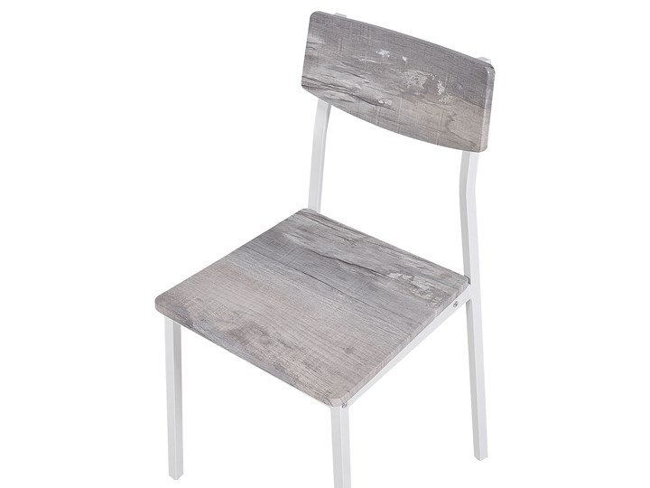 Zestaw do jadalni stół 110 x 70 cm i 4 krzesła szary z białą stalową ramą styl nowoczesny Pomieszczenie Jadalnia Kategoria Stoły z krzesłami