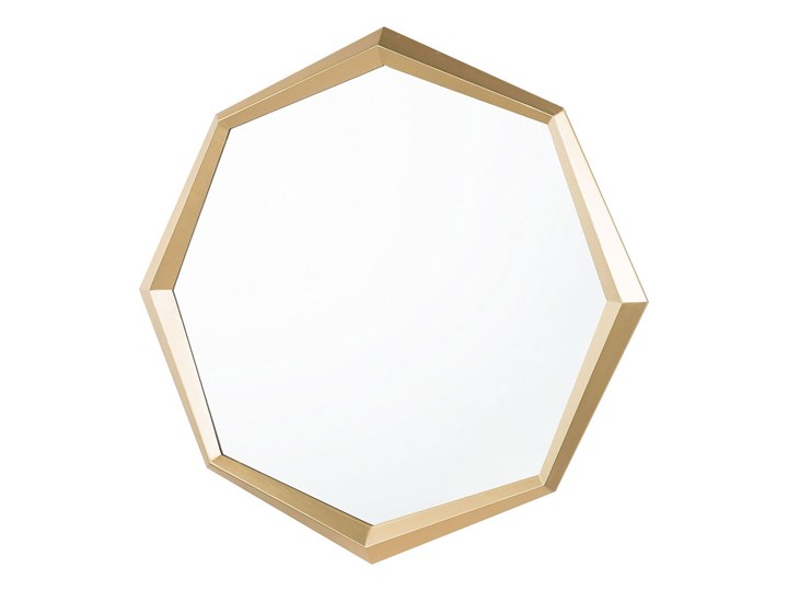 Lustro ścienne wiszące złote geometryczne ośmiokąt 71 cm Kolor Złoty Lustro z ramą Nieregularne Pomieszczenie Salon