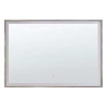 Lustro ścienne wiszące LED srebrne 60 x 80 cm łazienka