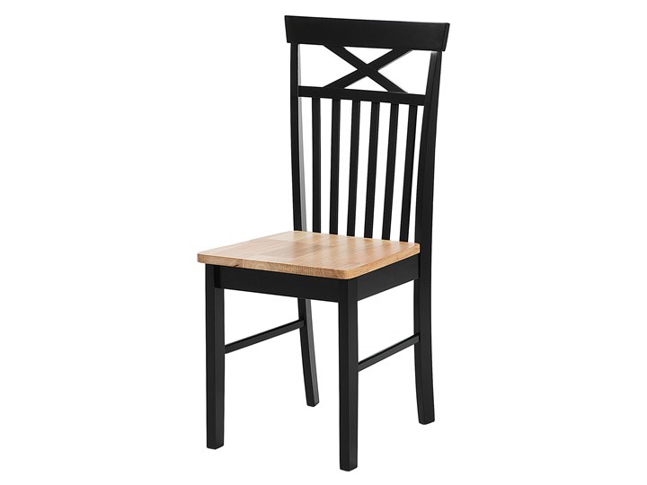 Beliani Zestaw mebli do jadalni 4-osobowy drewniany czarny stół 120 x 75 cm 4 krzesła nowoczesny