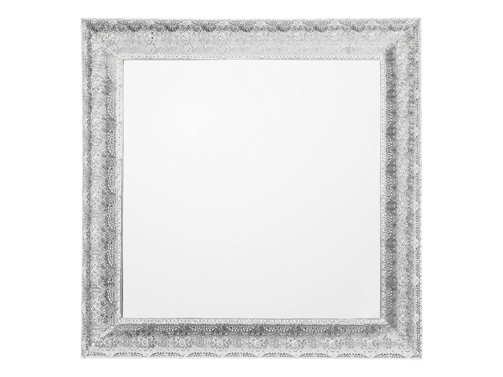 Lustro ścienne wiszące srebrne 65 x 65 cm kwadratowe vintage retro sypialnia salon łazienka Kolor Srebrny