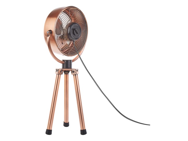 Wentylator biurkowy miedziany metalowy materiał syntetyczny regulacja wysokości nowoczesny design Stojący Kategoria Wentylatory