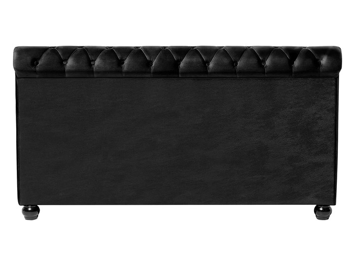 Łóżko ze stelażem czarne welurowe 180 x 200 cm z zagłówkiem pikowane styl glamour Łóżko pikowane Drewno Łóżko tapicerowane Pojemnik na pościel Bez pojemnika Kolor Czarny