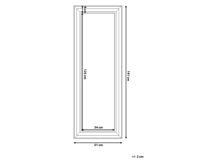 Lustro ścienne wiszące złote 51 x 141 cm ozdobne salon sypialnia Lustro z ramą Kolor Złoty Prostokątne Styl Klasyczny