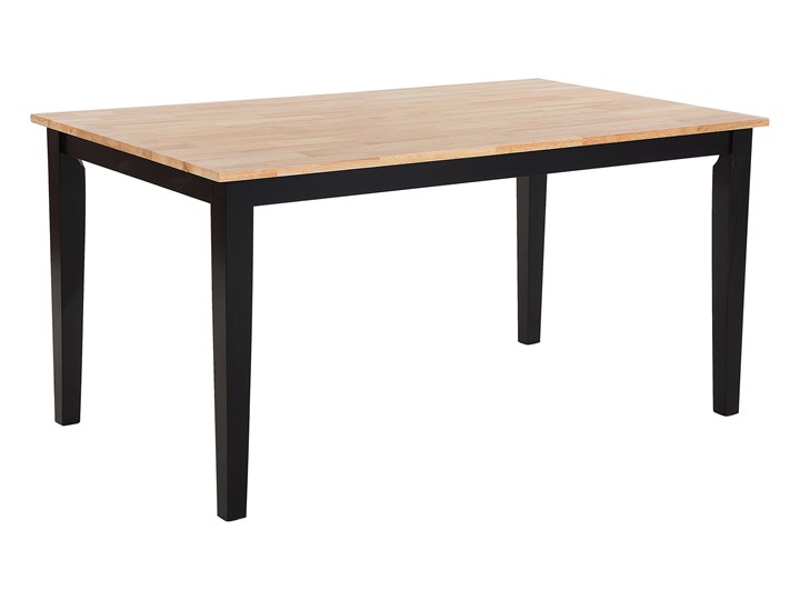 Beliani Zestaw do jadalni stół 150 x 90 cm i 6 krzeseł jasne drewno z czarnym styl skandynawski Pomieszczenie Jadalnia Kategoria Stoły z krzesłami