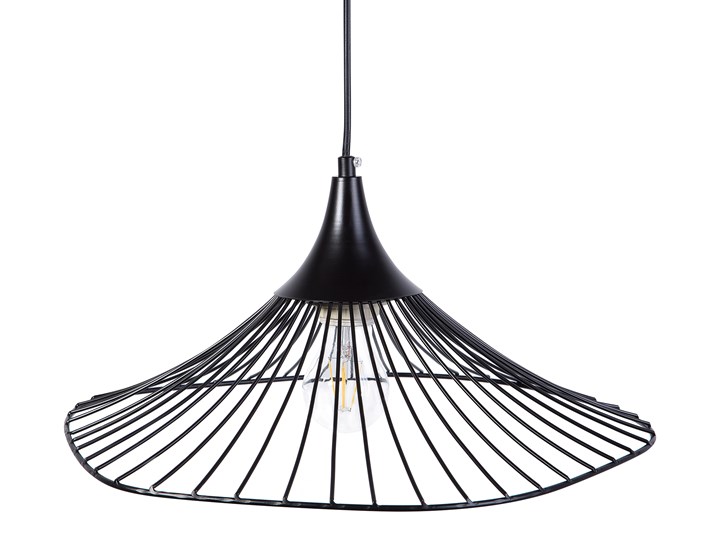 Lampa sufitowa wisząca czarna metalowa okrągły klosz industrialna kuchnia sypialnia Lampa druciana Lampa inspirowana Kategoria Lampy wiszące