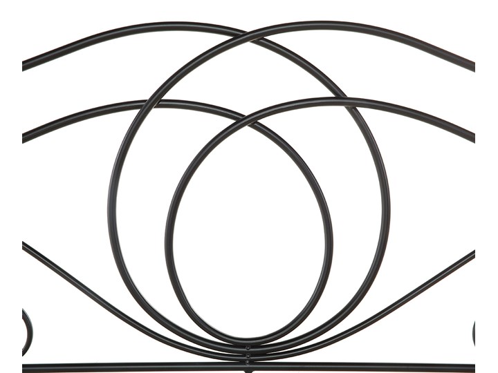 Beliani Łóżko ze stelażem czarne stalowa zdobiona rama 180 x 200 cm retro styl Łóżko metalowe Metal Drewno Styl Skandynawski