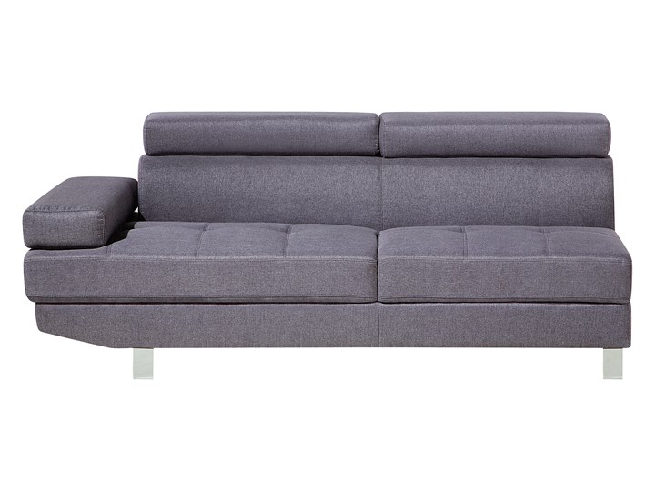 Narożnik lewostronny szary tapicerowany 5 osobowa sofa z regulowanymi zagłówkami W kształcie L Rozkładanie