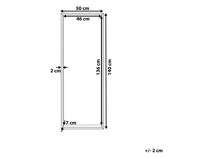 Lustro ścienne wiszące szare 50 x 140 cm Styl Klasyczny Lustro z ramą Prostokątne Kolor Srebrny