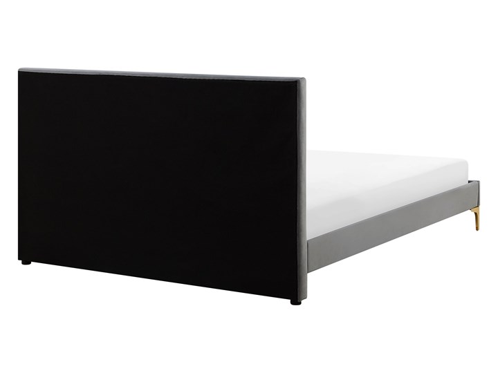 Łóżko welurowe szare 140 x 200 cm tapicerowane złote nóżki wezgłowie oparcie glamour nowoczesne Kategoria Łóżka do sypialni Łóżko tapicerowane Kolor Złoty