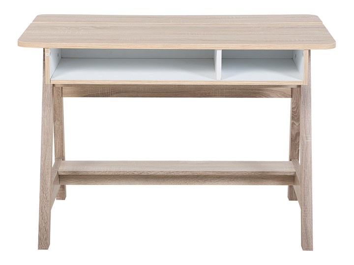 Biurko jasne drewno 110 x 60 x 75 cm styl skandynawski Styl Nowoczesny Głębokość 60 cm Szerokość 110 cm Biurko konsola Płyta MDF Kolor Beżowy