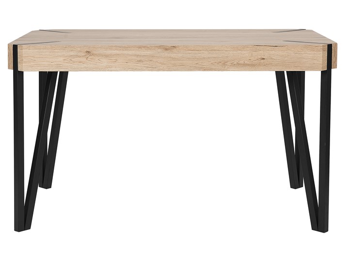 Stół do jadalni jasne drewno czarne metalowe nogi 130 x 90 cm prostokątny styl industrialny Płyta MDF Długość 130 cm Pomieszczenie Stoły do kuchni