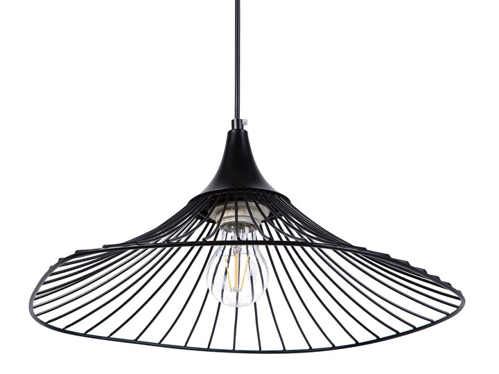 Lampa sufitowa wisząca czarna metalowa okrągły klosz industrialna kuchnia sypialnia Lampa inspirowana Lampa druciana Styl Vintage