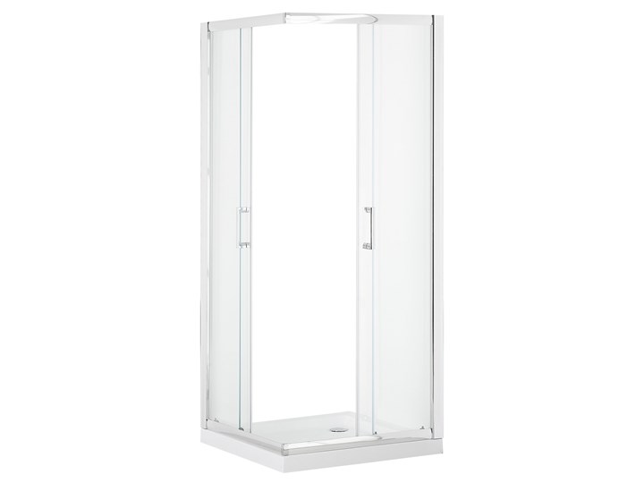 Kabina prysznicowa srebrna szkło hartowane aluminum podwójne drzwi 80x90x185cm nowoczesny design Kwadratowa Kategoria Kabiny prysznicowe