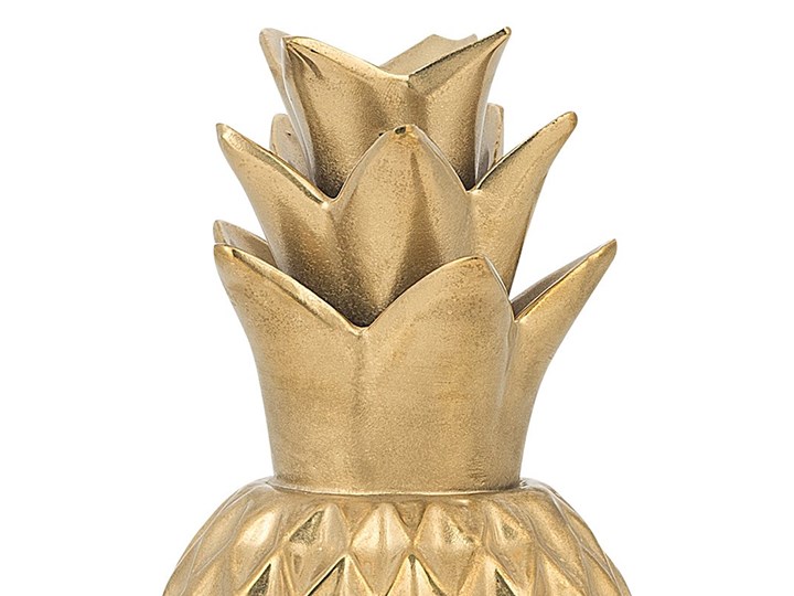 Beliani Figurka złoty ananas ozdoba dekoracyjna na stół ceramiczna 23 cm Owoce Ceramika Metal Kategoria Figury i rzeźby