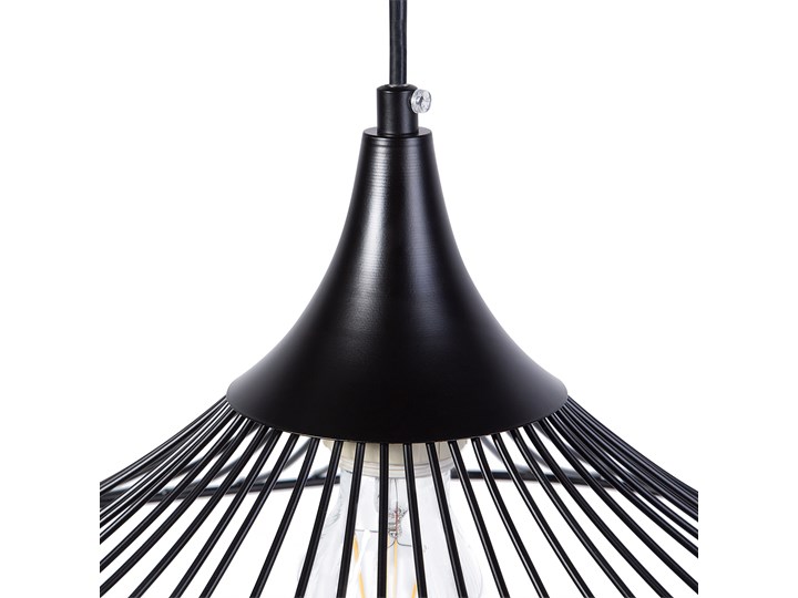 Lampa sufitowa wisząca czarna metalowa okrągły klosz industrialna kuchnia sypialnia Lampa druciana Lampa inspirowana Styl Vintage