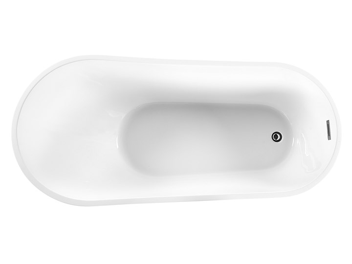Wanna wolnostojąca biała akrylowa 170 x 78 cm system przelewowy owalna współczesna Wolnostojące Kolor Biały