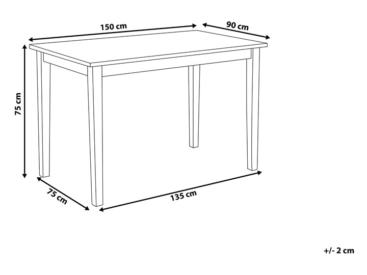 Stół do jadalni jasne drewno z czarnym 150 x 90 cm prostokątny styl skandynawski Długość 150 cm Kategoria Stoły kuchenne