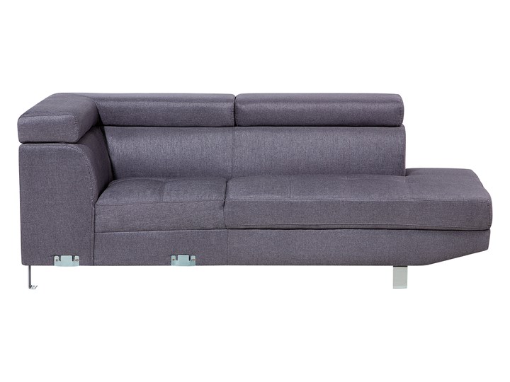 Narożnik lewostronny szary tapicerowany 5 osobowa sofa z regulowanymi zagłówkami W kształcie L Boki Z bokami