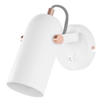 Beliani Lampa ścienna biała metalowa 17 cm regulowany klosz styl industrialny kinkiet do sypialni salonu