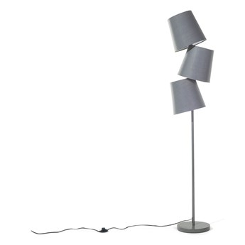 Beliani Lampa stojąca szara metalowa 164 cm trzy abażury dekoracyjna nowoczesna