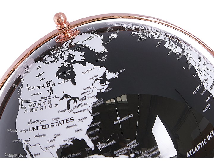 Figurka dekoracyjna globus biały i czarny 20 cm Metal Globusy Kategoria Figury i rzeźby
