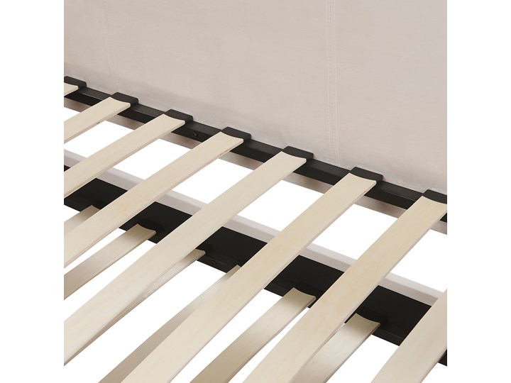 Łóżko wysuwane jasnobeżowe welurowe 80 x 200 cm ze stelażem leżanka ozdobne ćwieki glamour Łóżko tapicerowane Kolor Beżowy Kategoria Łóżka do sypialni