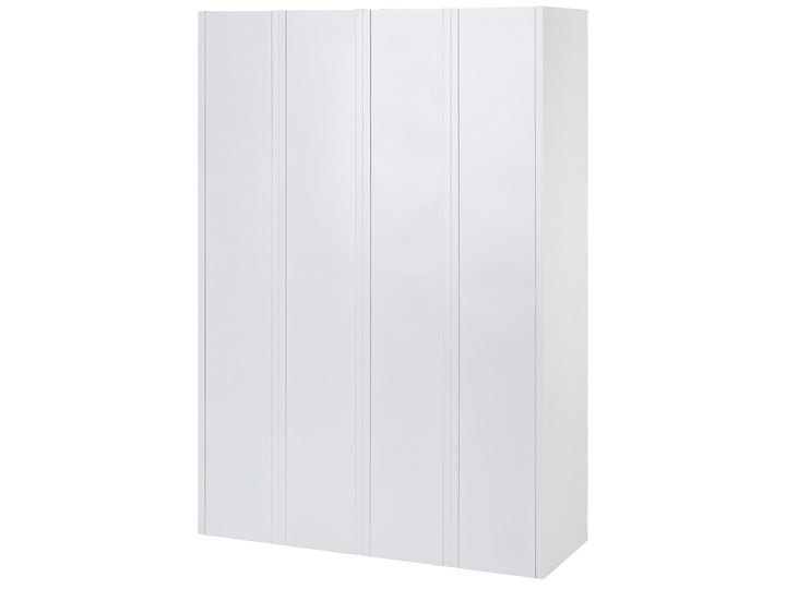 Szafa ubraniowa biała metalowa 120 x 45 x 180 cm 4 drzwi na kluczyk z półkami i drążkiem Kolor Biały Uniwersalne Pomieszczenie Biuro i pracownia