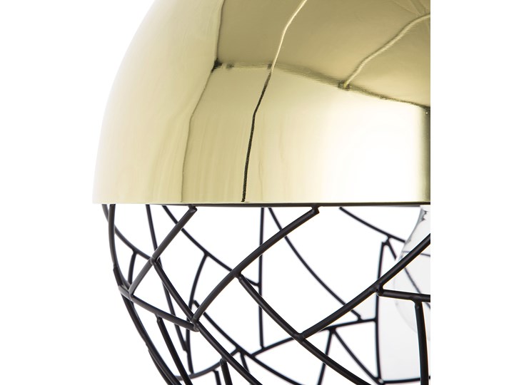 Lampa sufitowa złota metalowa 124 cm ażurowa czarna osłona wysoki połysk glamour Lampa druciana Lampa z kloszem Kolor Czarny Kategoria Lampy wiszące