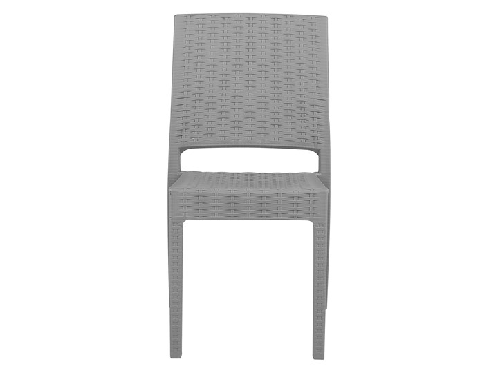 Zestaw 2 krzeseł ogrodowych jasnoszary tworzywo sztuczne sztaplowane na taras do ogrodu Krzesła tradycyjne Styl Nowoczesny Styl Minimalistyczny