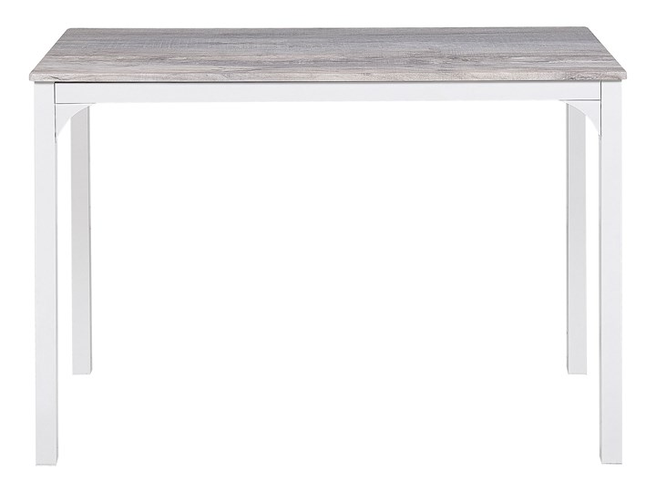 Zestaw do jadalni stół 110 x 70 cm i 4 krzesła szary z białą stalową ramą styl nowoczesny Pomieszczenie Jadalnia