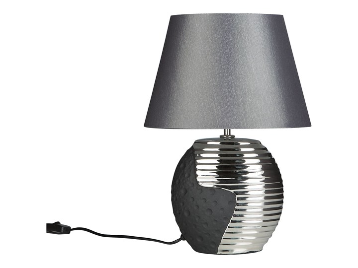 Lampka nocna czarna ze srebrnym ceramiczna ozdobna Lampa nocna Lampa dekoracyjna Lampa z kloszem Styl Nowoczesny