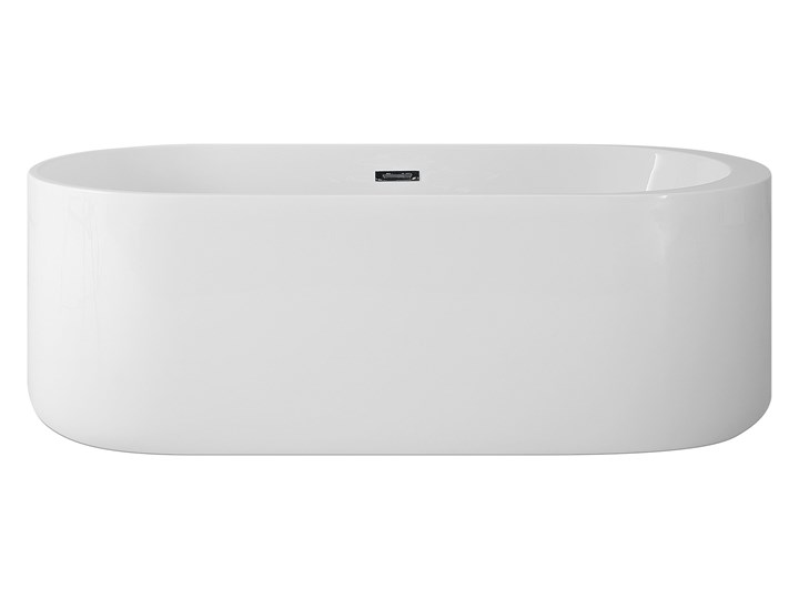 Wanna wolnostojąca biała akrylowa 170 x 80 cm system przelewowy owalna współczesna Wolnostojące Długość 170 cm Kolor Biały