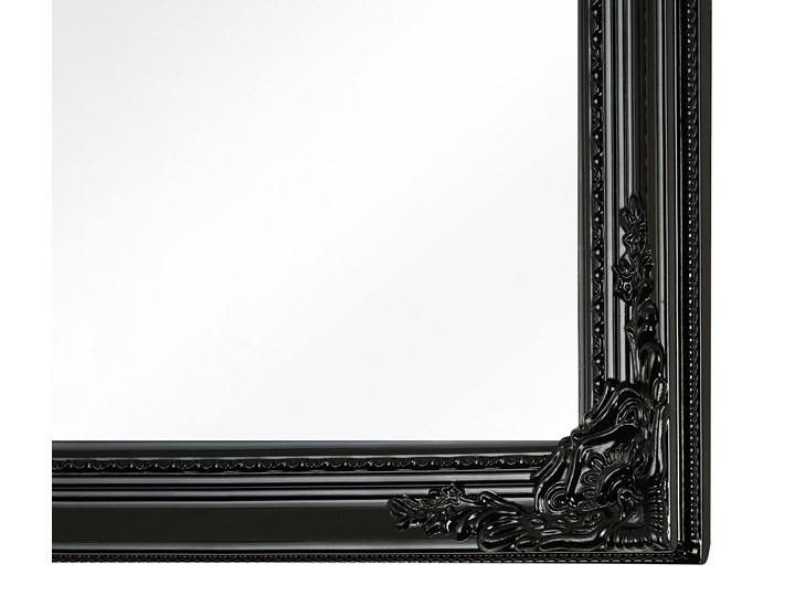 Lustro wiszące ścienne czarne 50 x 130 cm dekoracyjne Pomieszczenie Salon Prostokątne Lustro z ramą Pomieszczenie Przedpokój