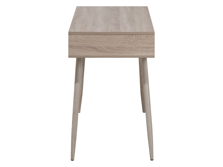 Biurko jasnobrązowe 100 x 48 cm w stylu skandynawskim z szufladami pod laptop Stal Biurko konsola Drewno Szerokość 100 cm Styl Nowoczesny Płyta MDF Kategoria Biurka