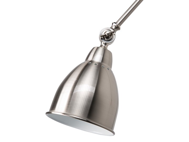 Beliani Komplet 2 kinkietów srebrny metalowy ø 14 cm okrągły regulowane ramię klosz industrialny Kinkiet z kloszem Funkcje Kinkiet z regulacją