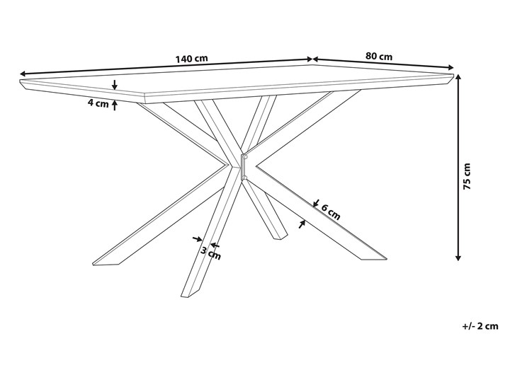 Stół obiadowy ciemny drewniany blat metalowe czarne nóżki prostokątny 140 x 80 cm nowoczesny wygląd Długość 140 cm Styl Industrialny Płyta MDF Drewno Kategoria Stoły kuchenne