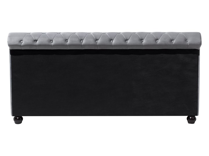 Łóżko ze stelażem szare welurowe 180 x 200 cm z zagłówkiem pikowane styl glamour Łóżko tapicerowane Kategoria Łóżka do sypialni