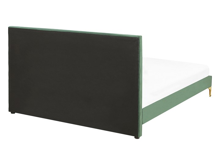 Łóżko welurowe zielone 160 x 200 cm tapicerowane złote nóżki wezgłowie oparcie glamour nowoczesne Łóżko tapicerowane Kolor Złoty