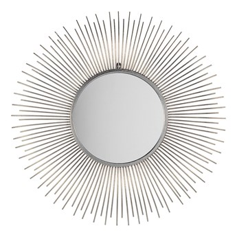 Lustro wiszące ścienne srebrne 80 cm okrągłe metalowe promienie słońca