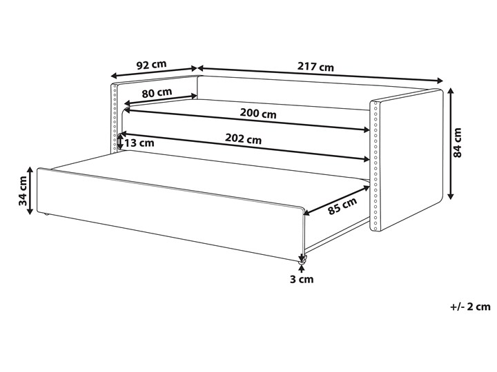 Łóżko wysuwane jasnobeżowe welurowe 80 x 200 cm ze stelażem leżanka ozdobne ćwieki glamour Łóżko tapicerowane Kolor Beżowy Kategoria Łóżka do sypialni