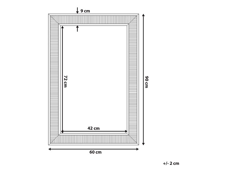 Lustro wiszące złote 60 x 90 cm syntetyczna rama styl nowoczesny glam Prostokątne Lustro z ramą Kolor Złoty Ścienne Pomieszczenie Sypialnia