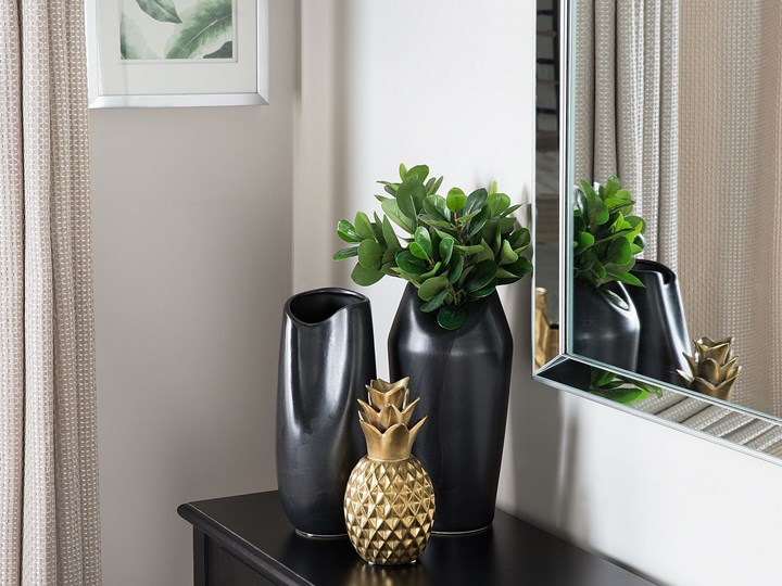 Beliani Figurka złoty ananas ozdoba dekoracyjna na stół ceramiczna 23 cm Ceramika Metal Owoce Kategoria Figury i rzeźby