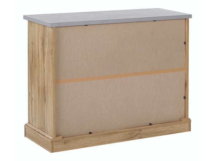 Komoda jasne drewno 100 x 40 x 79 cm szafka i 2 szuflady Szerokość 100 cm Głębokość 40 cm Płyta MDF Styl Rustykalny